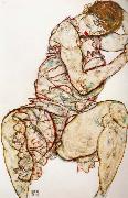Egon Schiele Seated Woman with her Left Hand in her Hair painting